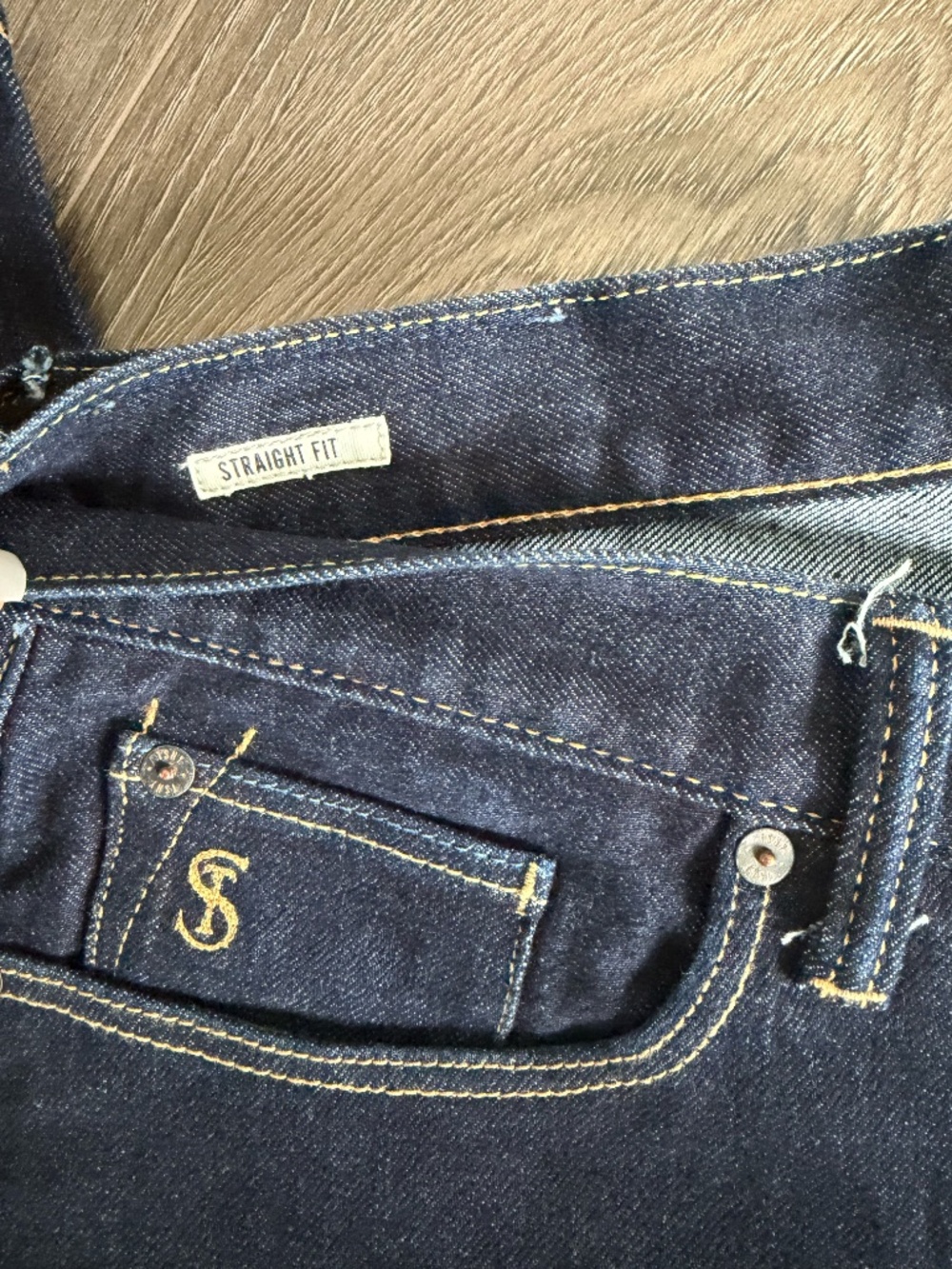 MENS TODD SNYDER STRAIGHT FIT JEANS - SIZE 33 X 32 - EXCELLENT DARK WASH - Picture 2 of 4